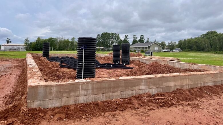 Construction site with lots of soil