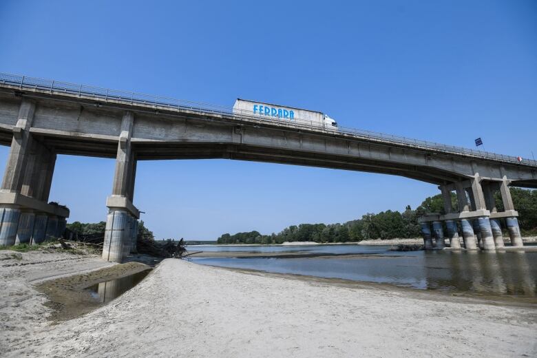 A bridge over a dry river.