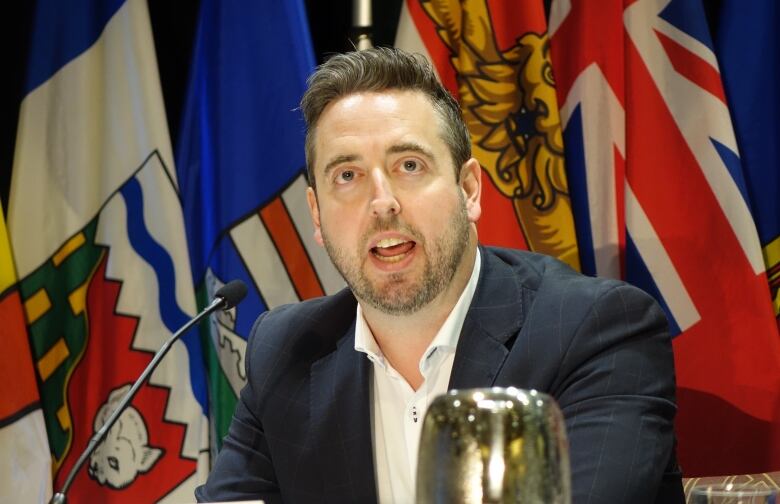 Energy Minister Andrew Parsons speaks at a conference in St. John's. 