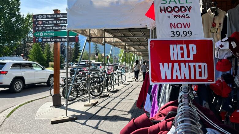 A Help Wanted sign in Banff, Alta. in the summer of 2022.