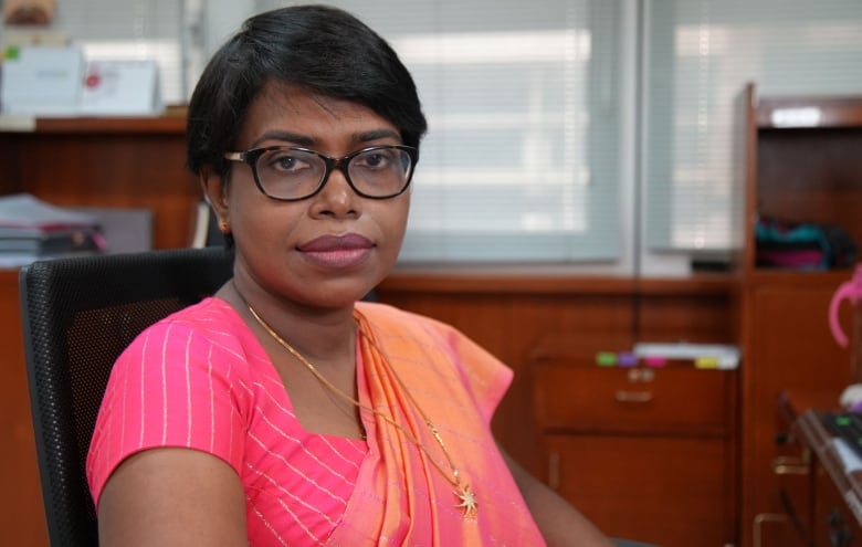 A Sri Lankan woman in an office.