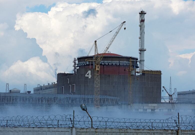 A large, circular metal structure.