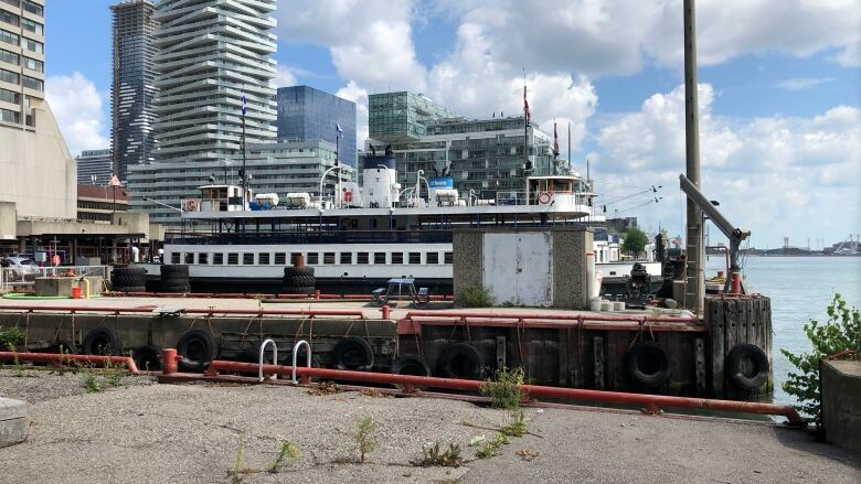 A Toronto Island ferry docked at Jack Layton Ferry Terminal Tuesday, Aug. 23. The city says the current ferries are between 61 and 114 years old and are beyond the average industry lifespan.