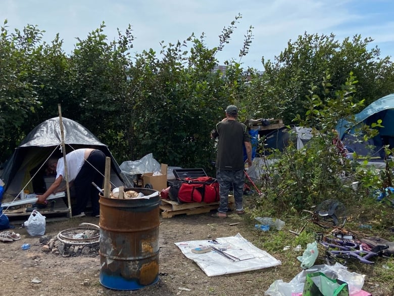 A tent encampment in Saint John