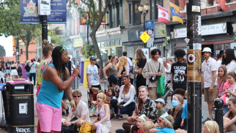 crowd watching singer