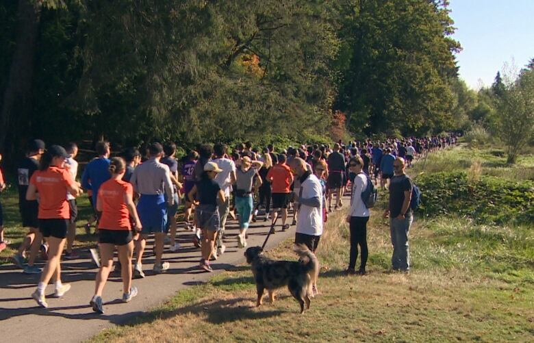 The Terry Fox Run through Stanley Park in Vancouver attracted large crowds on Sunday, Sept. 18, 2022.