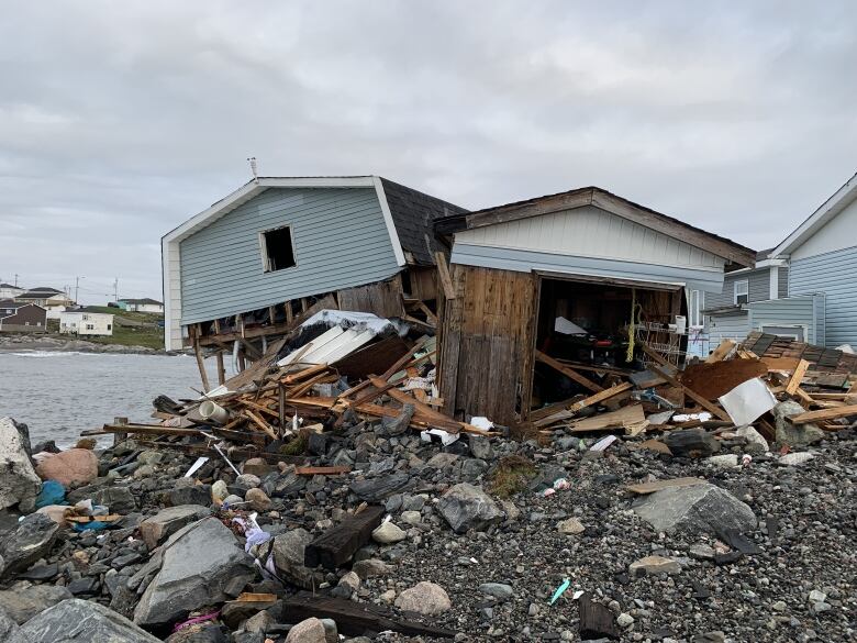 A property left completely destroyed by a major storm.