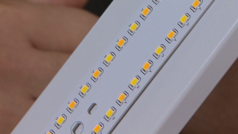 A panel showing yellow phosphor coating.