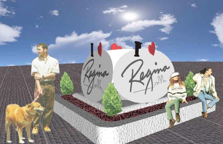 A mock-up of the I Love Regina sign as it was envisioned in 2004. 