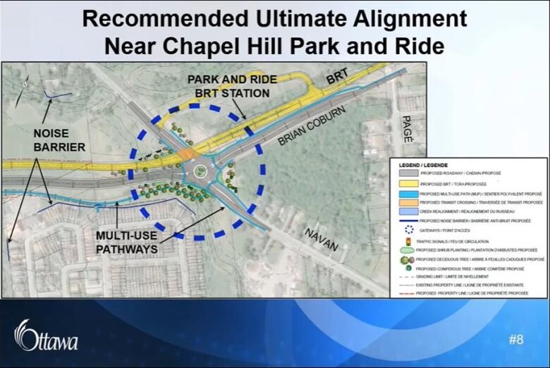 A map shows a future proposed Bus Rapid Transit route.