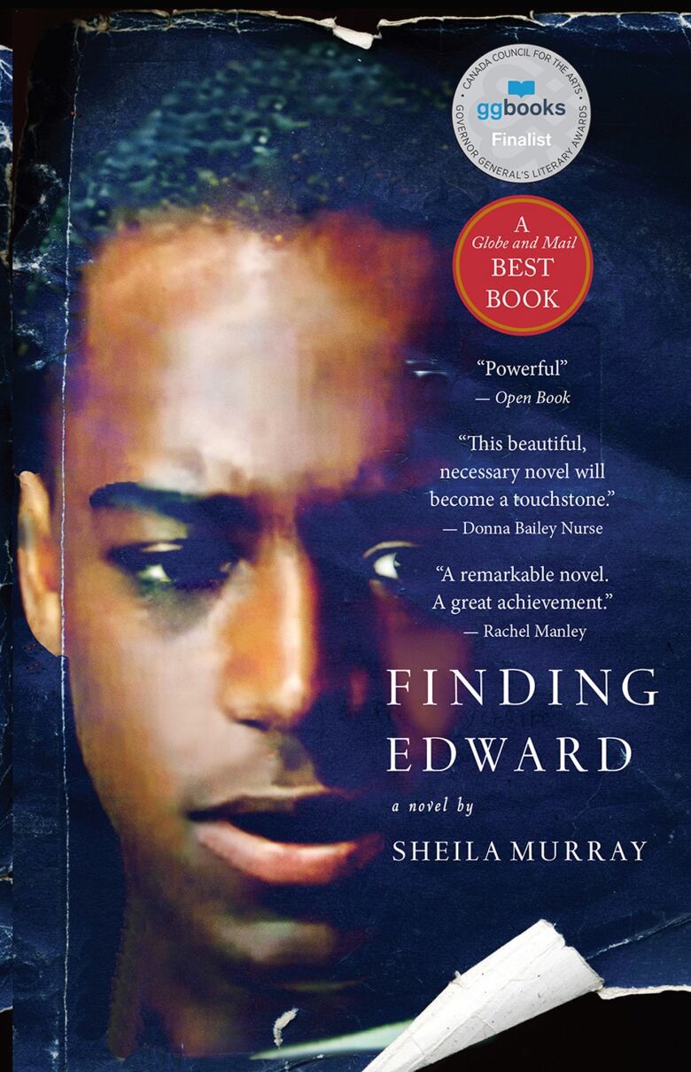 A book cover with a blue filter featuring the face of a young Black man.