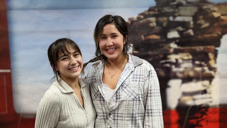 A portrait of two young women.