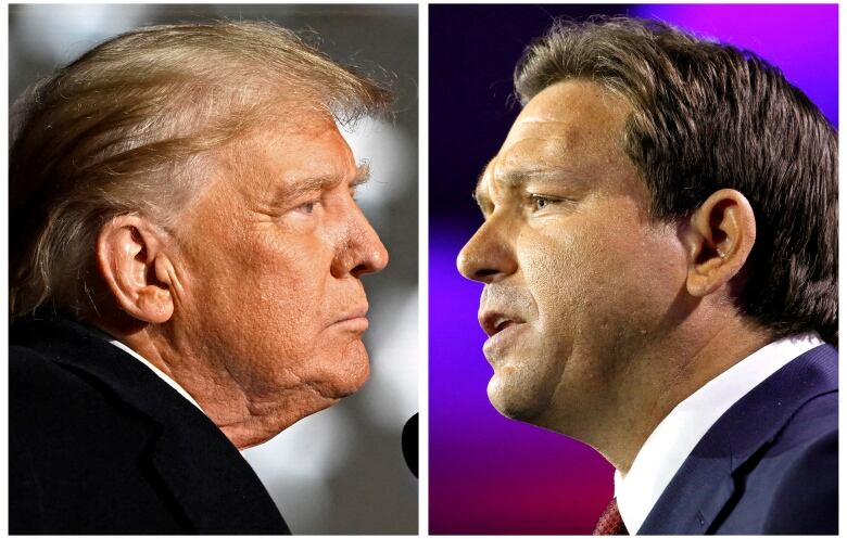 A composite photo of Donald Trump and Ron DeSantis