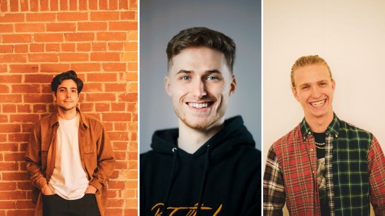 Portraits of three men.