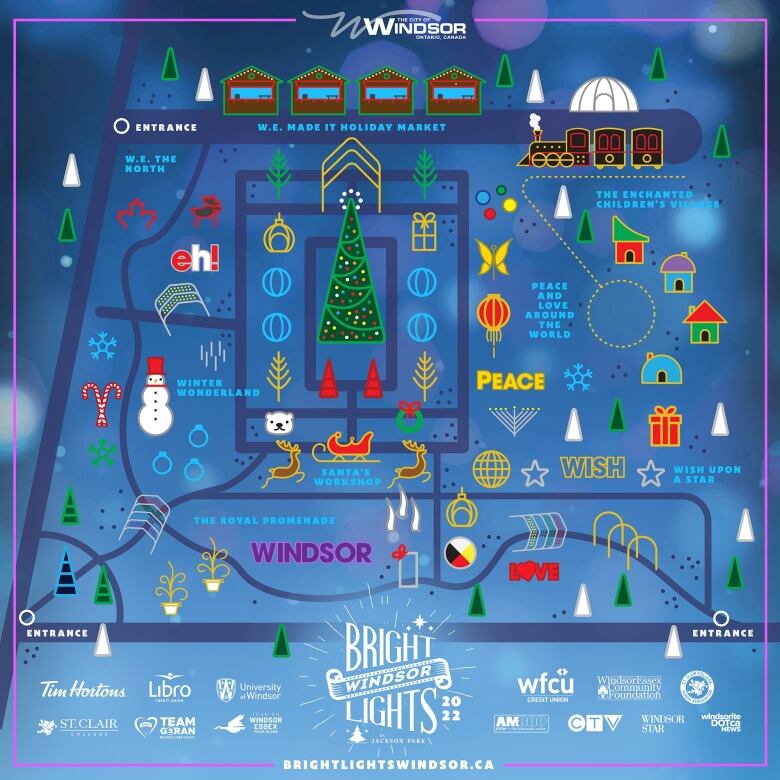 Map of the layout of Bright Lights 2022