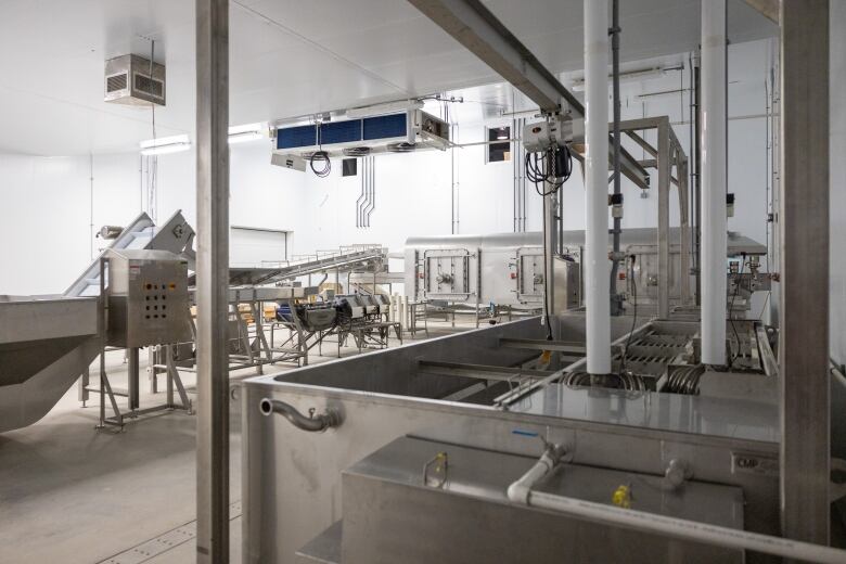 Part of the new processing line that's expected to operate 10 months of the year and is capable of cooking 30,000 pounds of lobster daily.