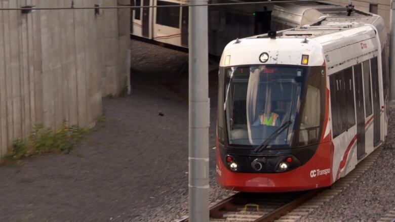 Ottawa's LRT train on a track