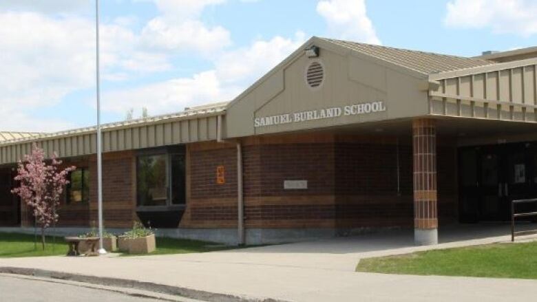 The front entrance of a K-8 school.