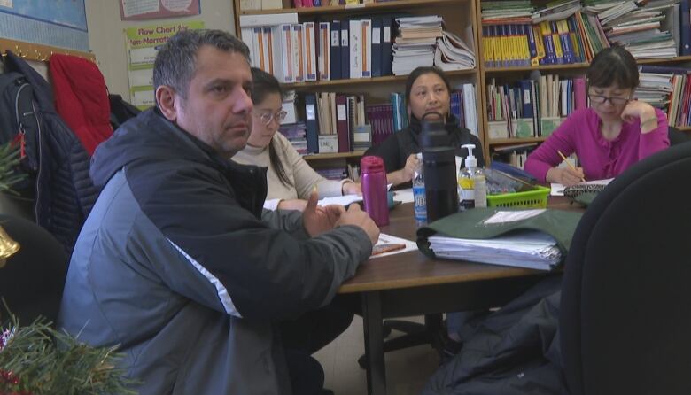 Adult students in a classroom 