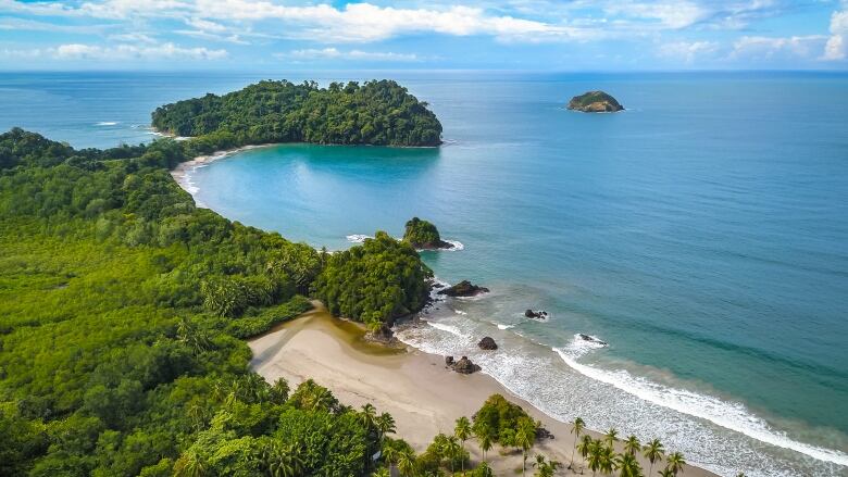 Still of a tropical coastline of Costa Rica off the Pacific Coast