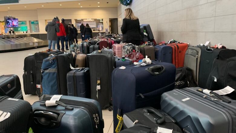 Air Canada luggage at Ottawa airport amid Christmas 2022 tumult