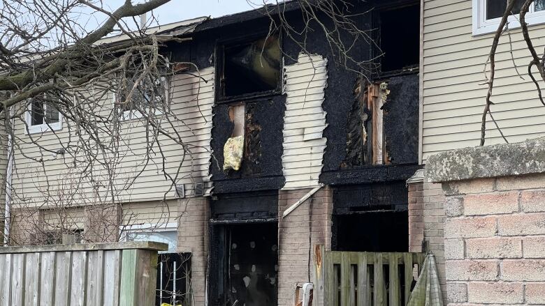 A burned out home in Hamilton is shown after a fire there on Thursday, Dec. 29, 2022.