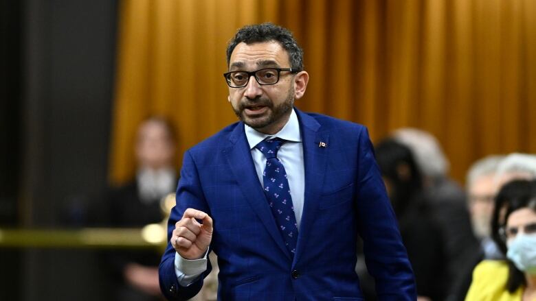 Minister of Transport Omar Alghabra rises during Question Period in the House of Commons on Parliament Hill in Ottawa on Thursday, Dec. 1, 2022.