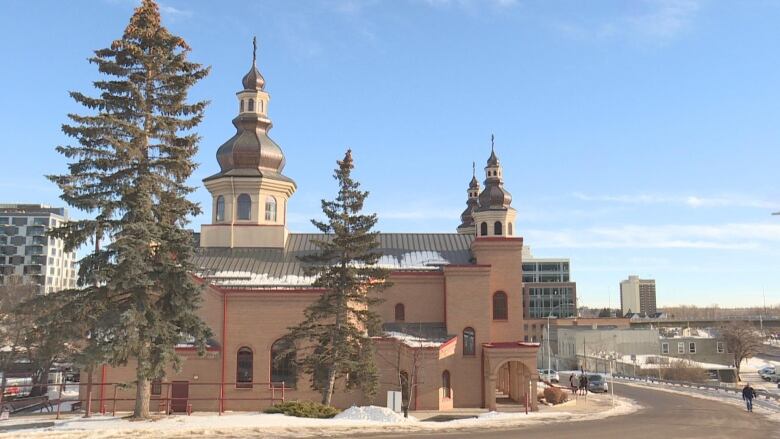 The exterior of a church.