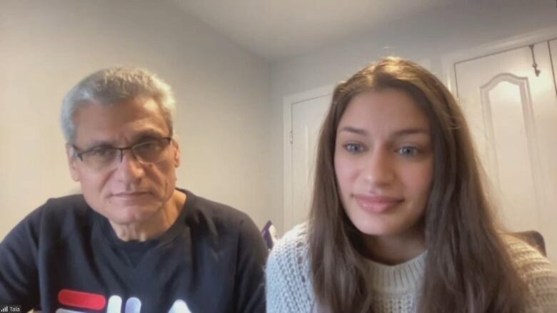 Tala and Mohammad Hamdan pictured in a video interview on Jan. 9, 2023.