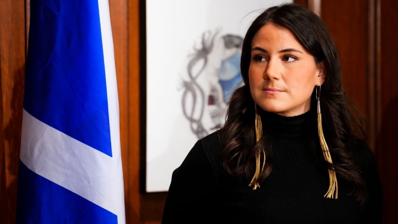 Cassidy Caron, President of the  Mtis National Council, takes part in an announcement in Ottawa on Jan. 12, 2023, regarding funding to support Mtis-led engagement that will inform the development of an Indigenous Justice Strategy. 