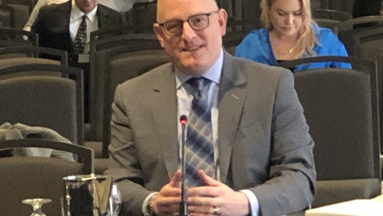 Windsor Mayor Drew Dilkens answers questions during his submission to a provincial parliamentary pre-budget consultation committee.