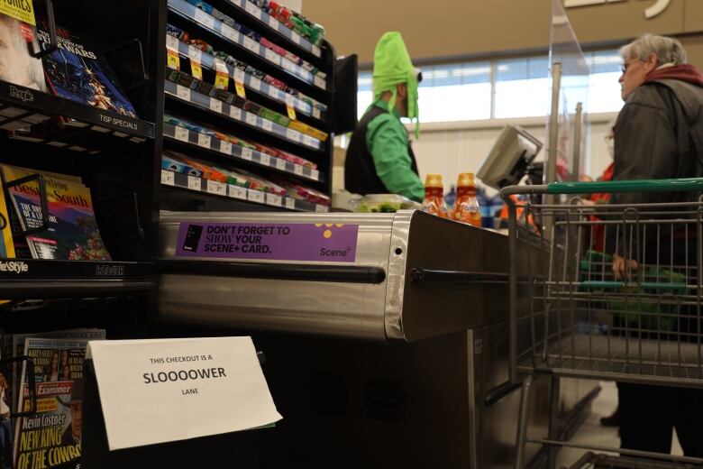 A sign inside an Edmonton Sobeys reads 