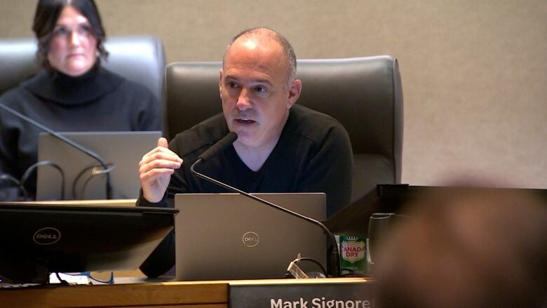 Mark Signoretti inside council chambers