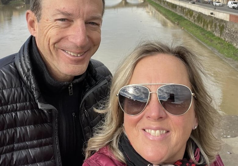 Deborah Cleary and Dan Albert of Plattsburgh, NY pose for photo during their vacation to Italy. 