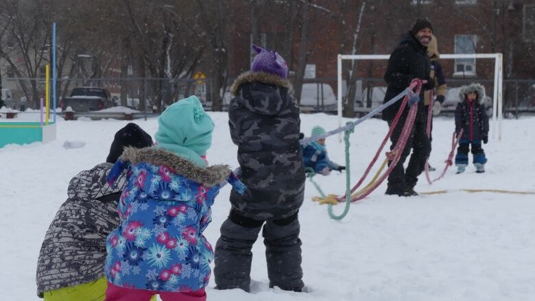 A variety of activities, including free skating, Tug-of-War, dog sled and tobogganing were on the docket in West Broadway.