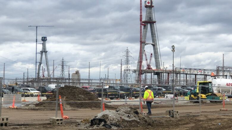 Construction continues on the Gordie Howe International Bridge.