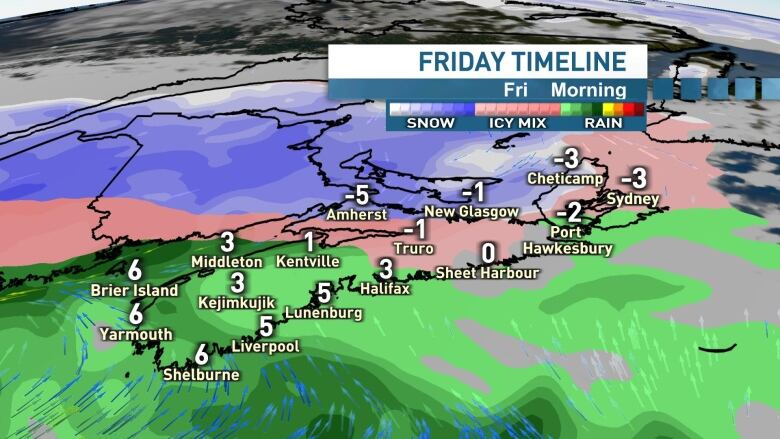 Friday will start mild in the south, however an icy mix will begin in the morning in the north.