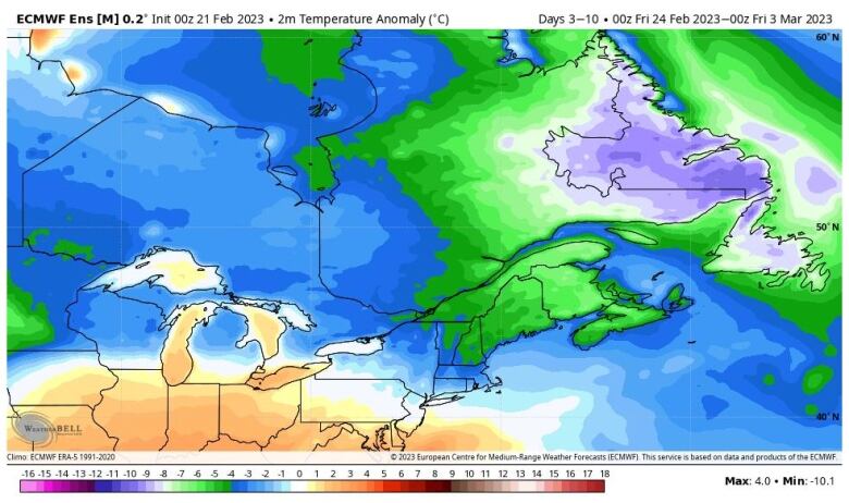 There is good consensus that the next 7-10 days temperatures will average below seasonal to end February and begin March.