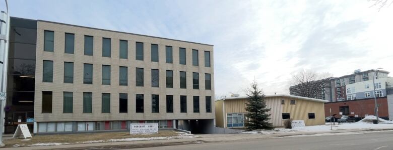 The two buildings that make up Harcourt House sit on the corner of 10215 112 Street in Edmonton. 