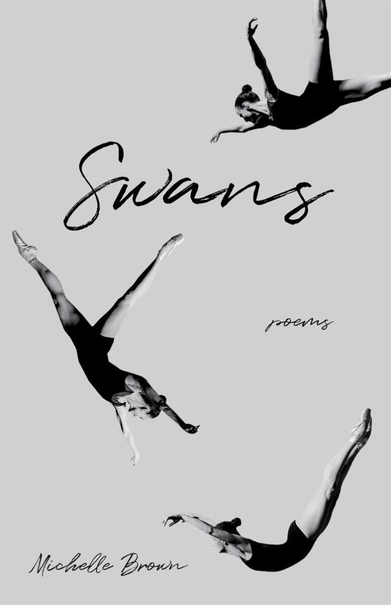 The book cover features three dancers in leotards and bun hairstyles that are each striking a different pose. They look as though they are are in freefall because their image is placed in the air. 