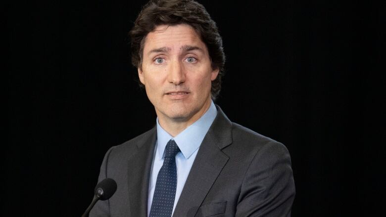 Prime Minister Justin Trudeau speaks to the media at Fort York Armoury in Toronto, on Friday, February 24, 2023.