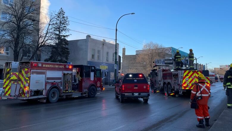 Fire crews attend to a fire at a 2-storey building.