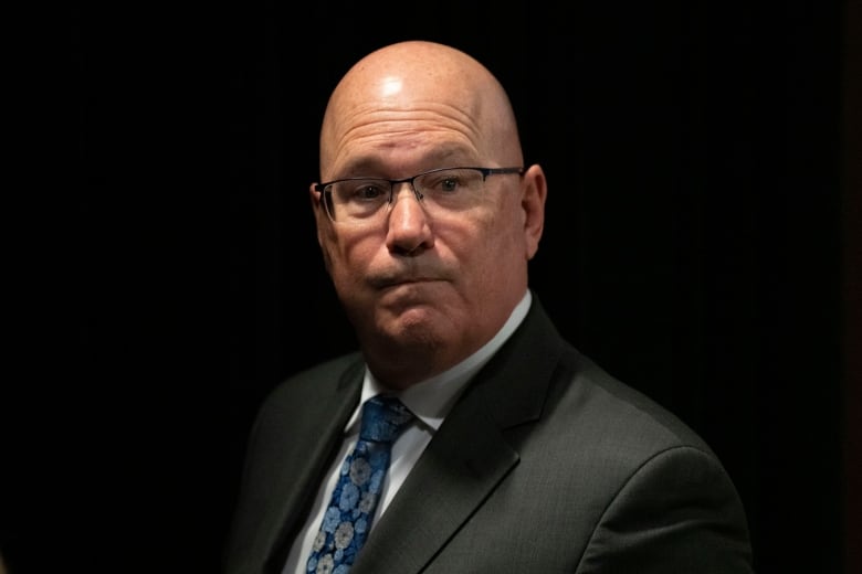 Steve Clark, Ontarios minister of municipal affairs and housing, speaks to journalists at Queens Park in Toronto on Nov. 16, 2022.