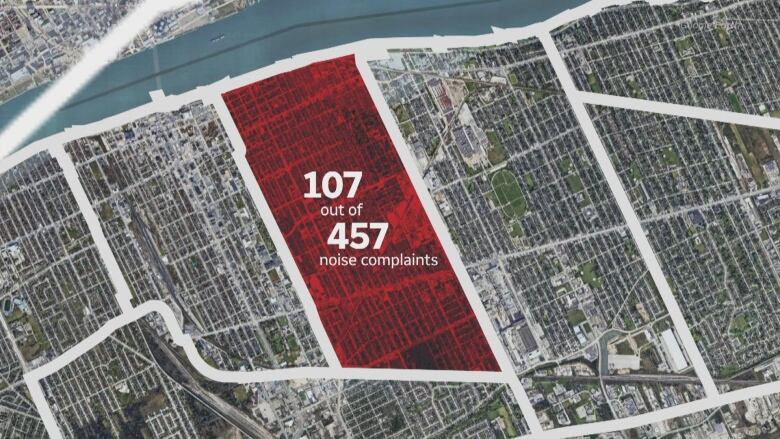 Ward 4 Windsor recorded 107 of the 457 noise complaints in 2022.