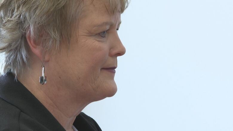 A close up profile view of Barbara Brookins, president of the P.E.I. Nurses Union.