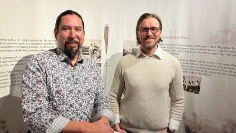 Shawn Green, the President of Green Robot Studios is shown with Jeff Ward, the Executive director of the Membertou Heritage Park.  Green Robot Studios is planning to launch a new VR experience at the park in the coming months.