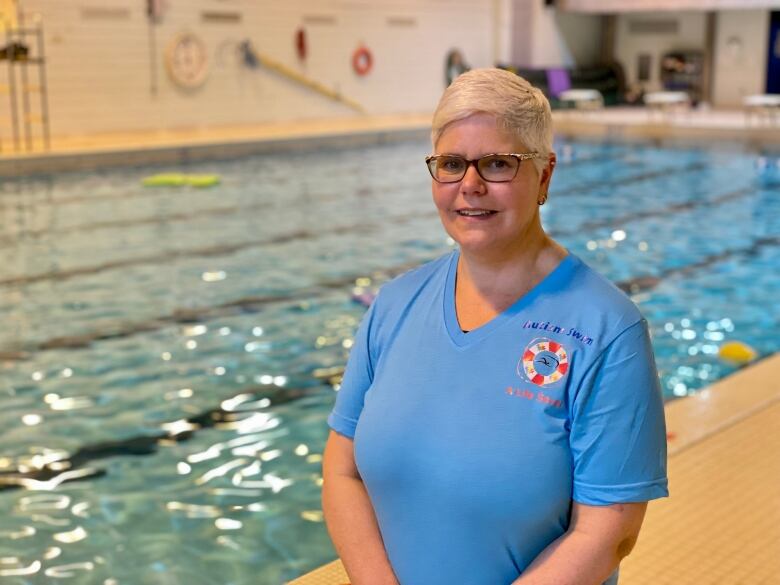 Cindi Green pictured by the pool in Miramichi