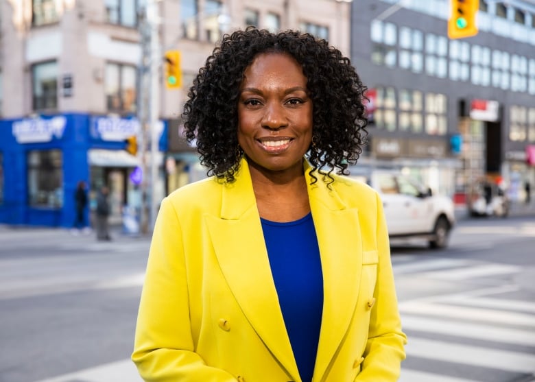 Scarborough-Guildwood Liberal MPP Mitzie Hunter at Queen and John Street.  She is running for mayor of Toronto in the 2023 by-election.