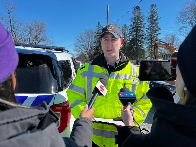 Nicholas DeFazio, Public Information Officer at fatal Manotick fire scene April 2 2023