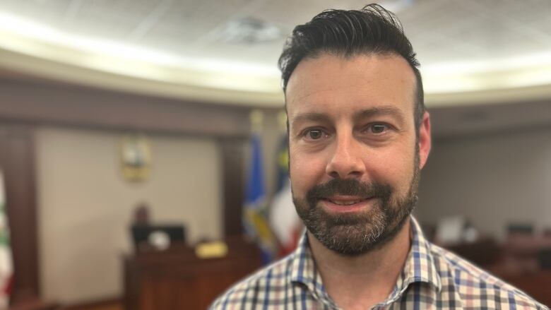 Summerside counillor Justin Doiron inside Summerside City Hall.